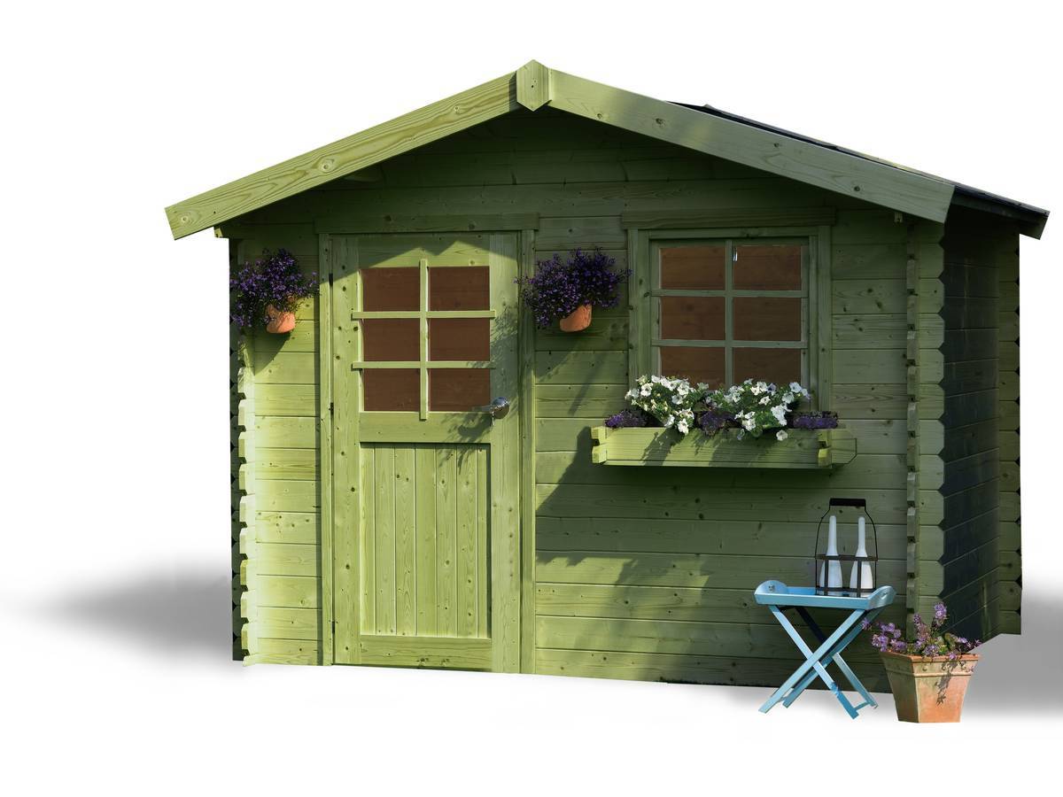 Habitat Et Jardin - Abri Jardin Bois "sologne" - Modèle Imprégné (vert) - 8.88 M² - 2.98 X 2.98 X 2.39 M - 28 Mm -solid - Image 1