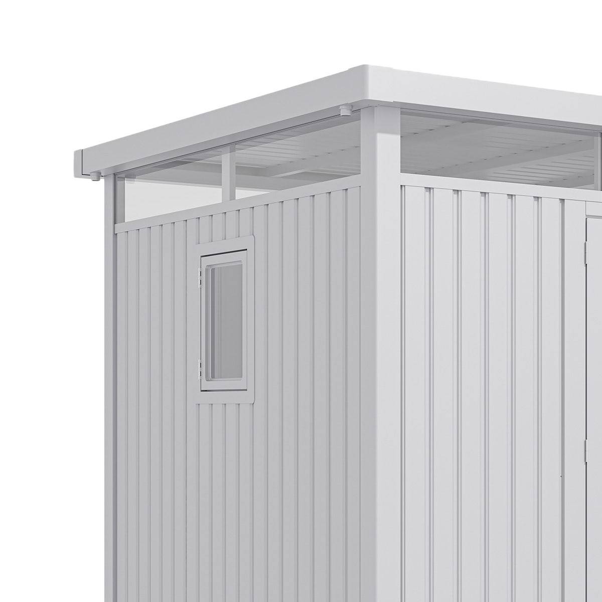 Trigano Jardin - Abri de jardin métal Aluminium Blanc 7.45m² toit plat + kit d'ancrage - Image 6