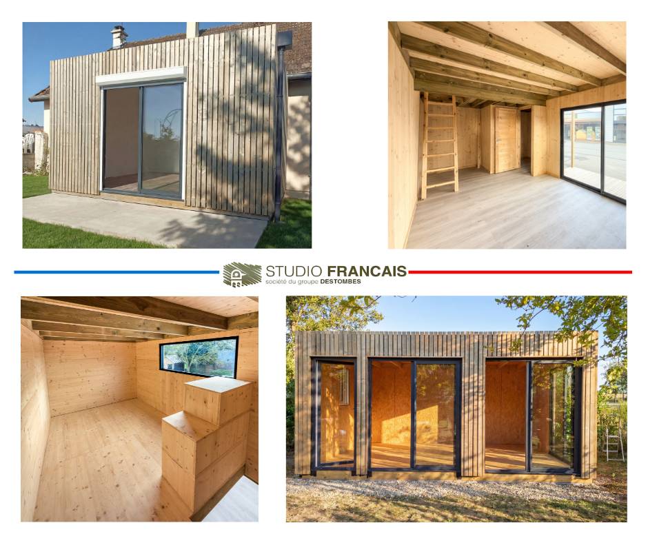 Studio de jardin RE2020 en bois 5,5 x 3,5 x 2,7 m / isolation RE2020 avec mezzanine et terrasse / menuiseries alu k-line - Image 7
