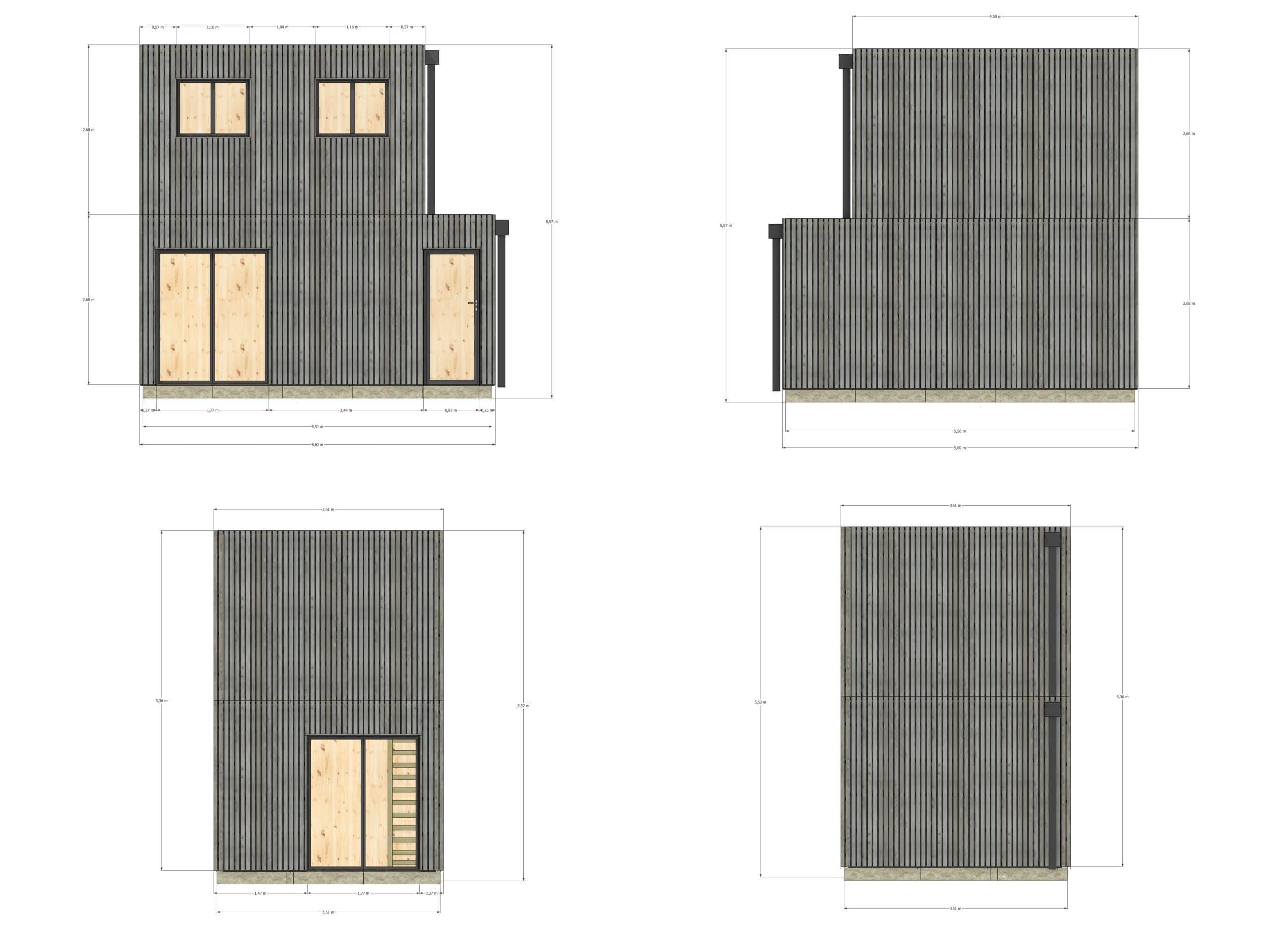 Studio de jardin RE2020 en bois 5,5 x 3,5 x 2,7 m / isolation RE2020 avec mezzanine et terrasse / menuiseries alu k-line - Image 4