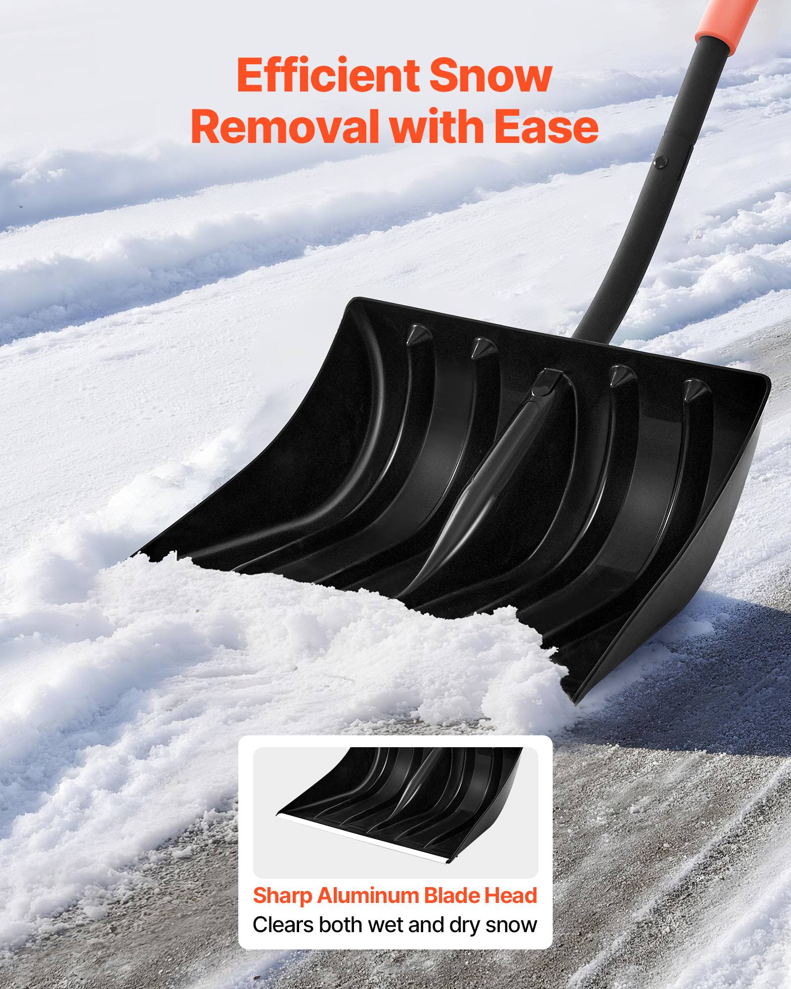 Vevor - VEVOR Pelle à neige ergonomique en plastique 42 cm de large avec poignées en D - Image 2