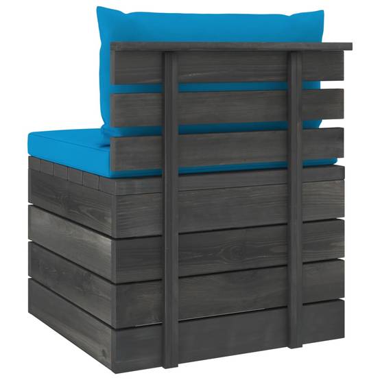 Helloshop26 - Salon de jardin palette meuble d'extérieur ensemble de mobilier 2 pièces avec coussins bois de pin massif - Image 5