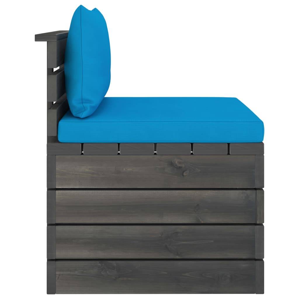 Helloshop26 - Salon de jardin palette meuble d'extérieur ensemble de mobilier 2 pièces avec coussins bois de pin massif - Image 4