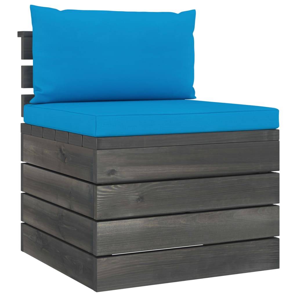 Helloshop26 - Salon de jardin palette meuble d'extérieur ensemble de mobilier 2 pièces avec coussins bois de pin massif - Image 2
