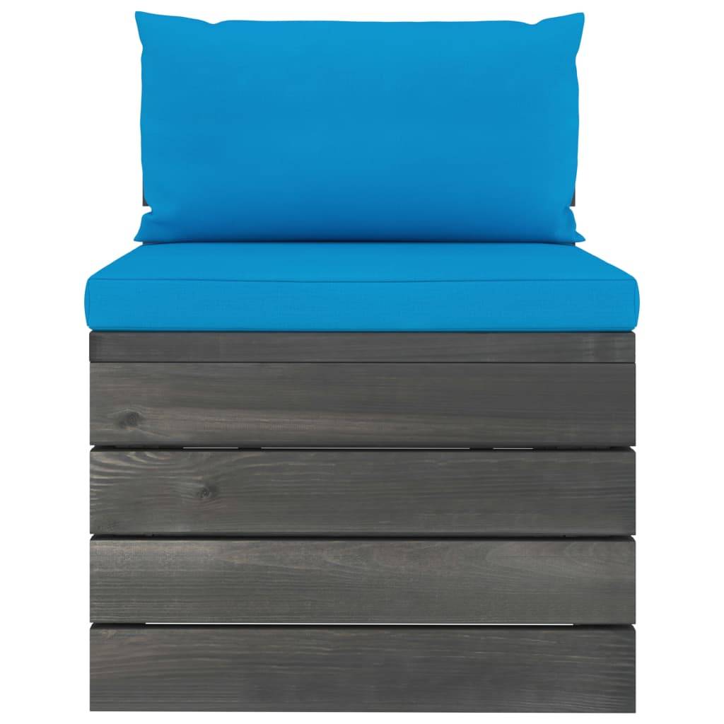 Helloshop26 - Salon de jardin palette meuble d'extérieur ensemble de mobilier 2 pièces avec coussins bois de pin massif - Image 3