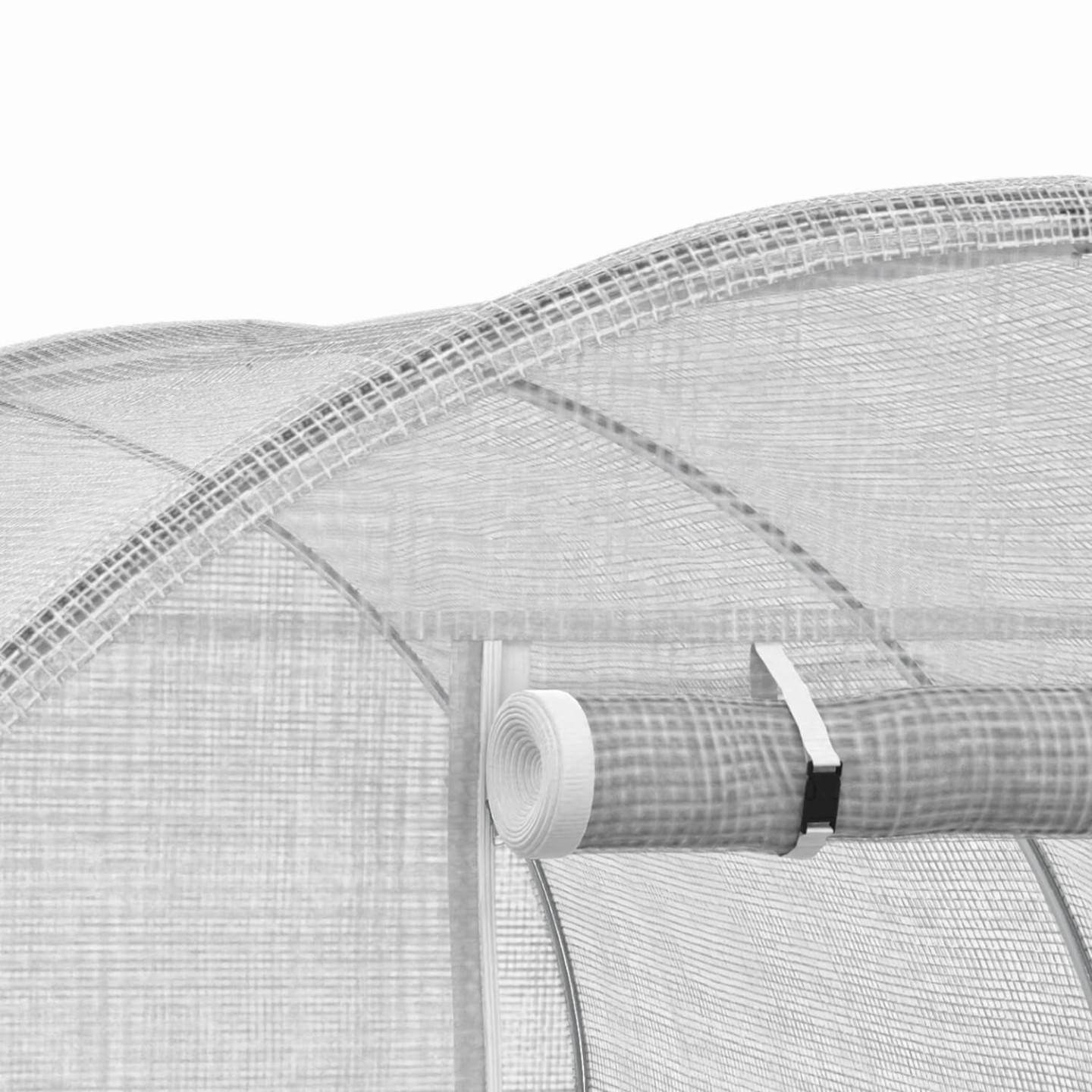 IDMARKET - Serre de jardin tunnel 6m² 3 x 2 x 2 m acier galvanisé + bâche anti-UV avec porte et fenêtres ROMA blanche - Image 7