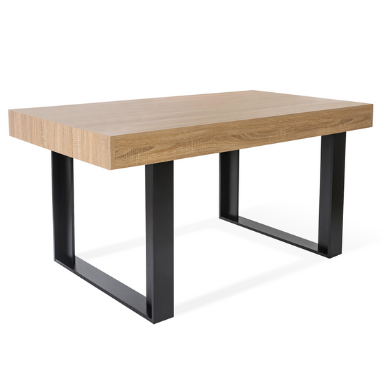 Table à manger rectangle PHOENIX 6 personnes bois et noir 160 cm - Image 2