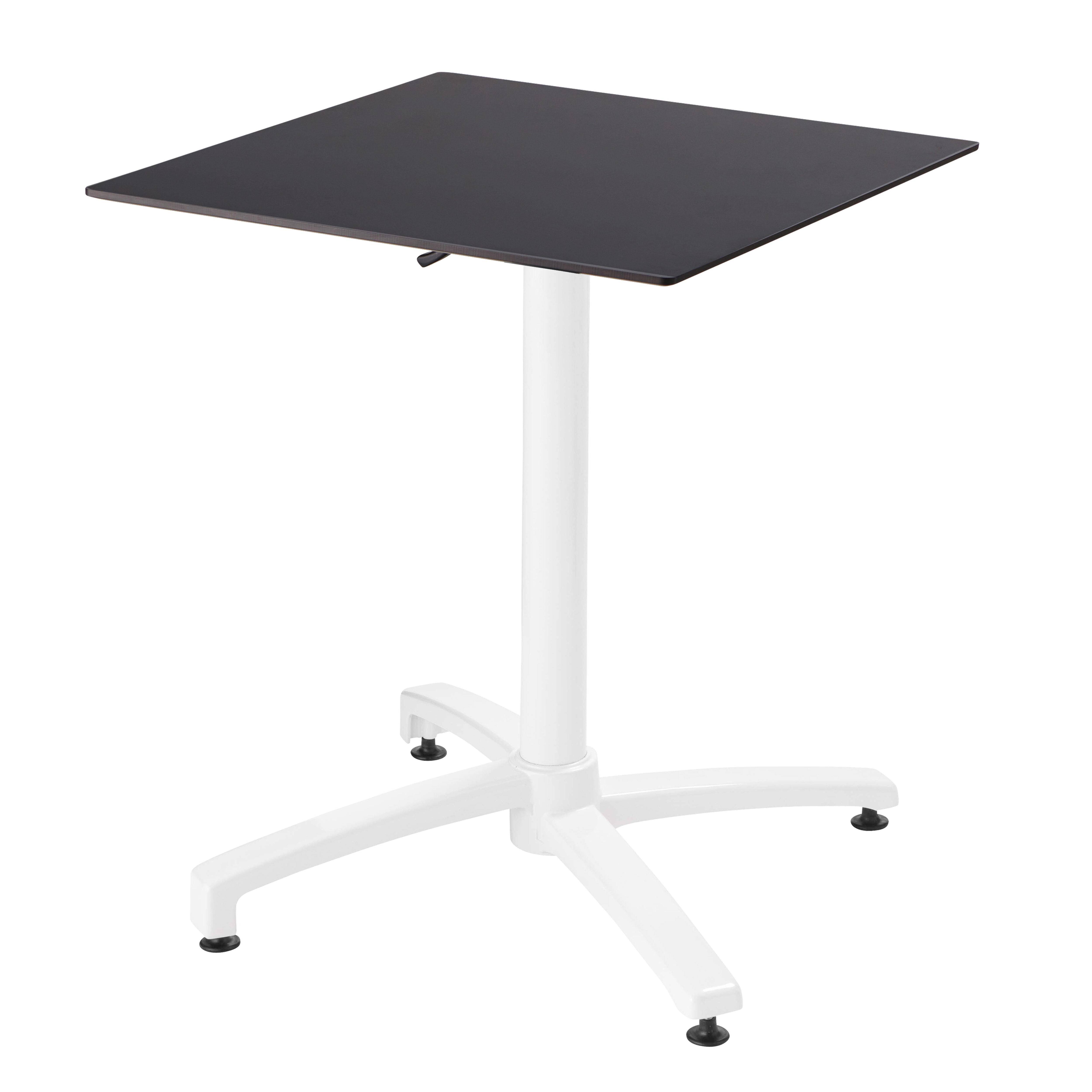 Oviala - Ensemble table 60 cm noir et 4 chaises en métal blanc - Oviala - Image 2