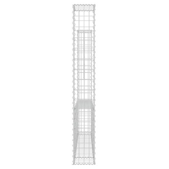 PANGIVO - Panier de gabion en fer argenté 140 x 20 x 150 cm avec 2 poteaux - PANGIVO - Image 4