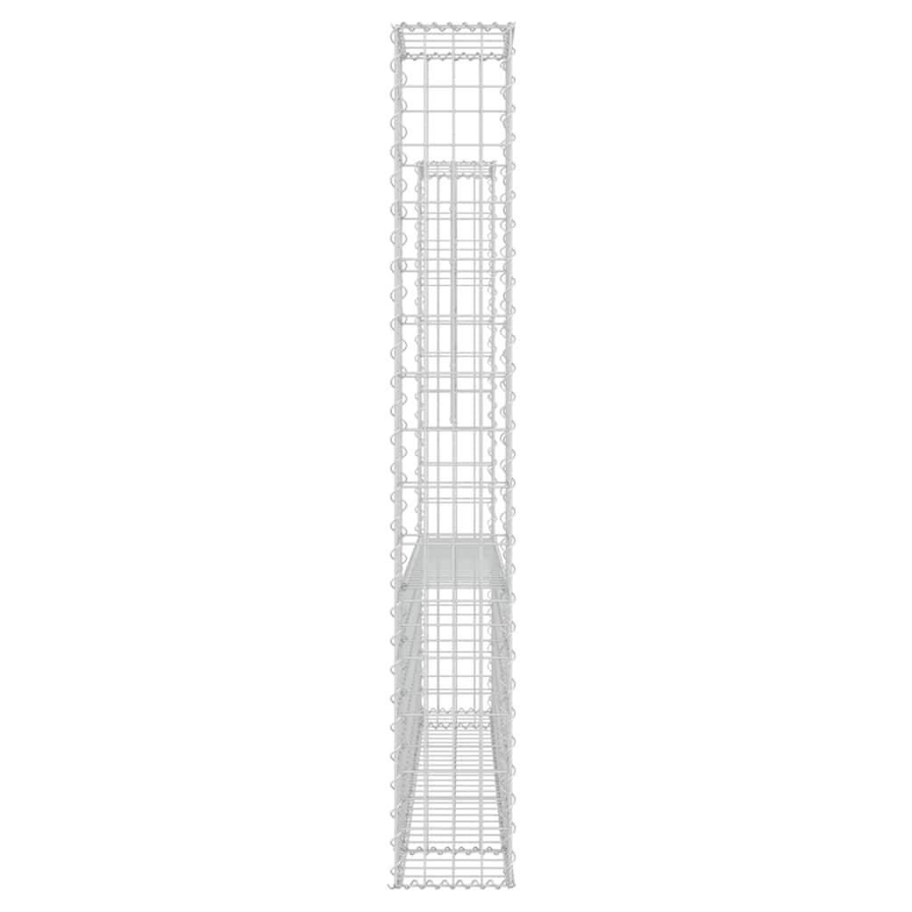 PANGIVO - Panier de gabion en fer argenté 140 x 20 x 150 cm avec 2 poteaux - PANGIVO - Image 4