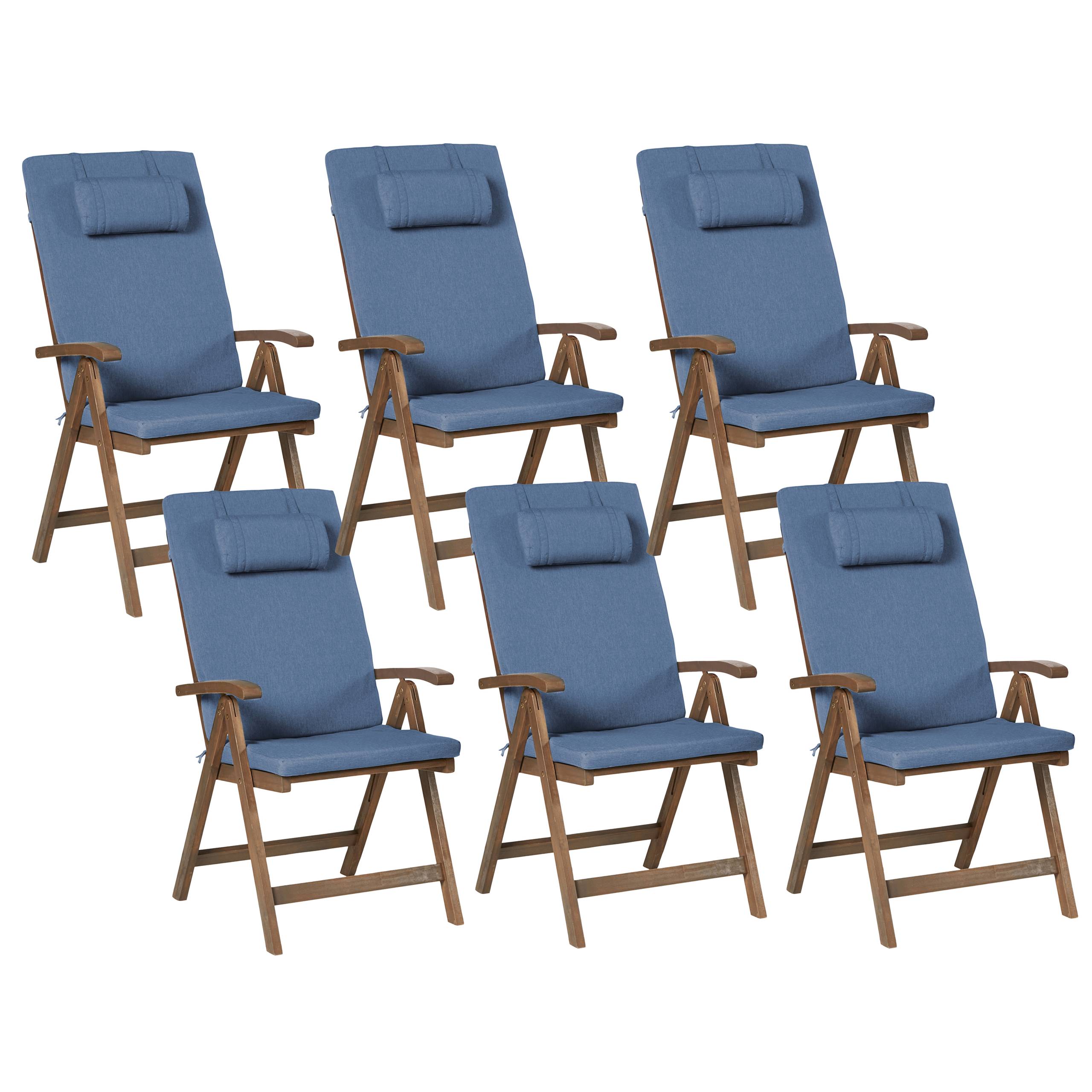 Chaise de jardin Acacia Bleu AMANTEA PREMIUM - Beliani