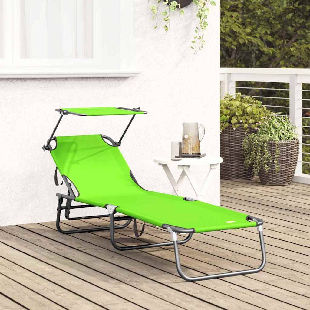 Maison Chic - Chaise longue | Transat | Bain de soleil pliante Vert 190 x 57 x 81 cm oxford - Image 3