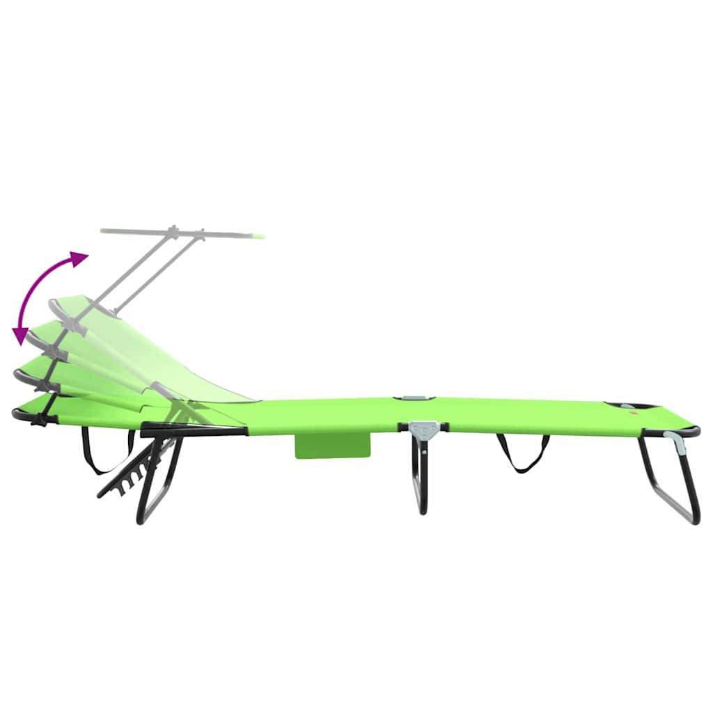 Maison Chic - Chaise longue | Transat | Bain de soleil pliante Vert 190 x 57 x 81 cm oxford - Image 9