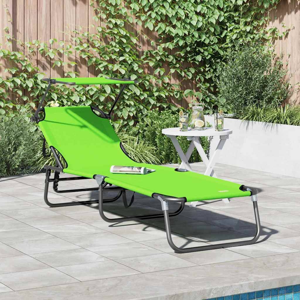 Maison Chic - Chaise longue | Transat | Bain de soleil pliante Vert 190 x 57 x 81 cm oxford - Image 2