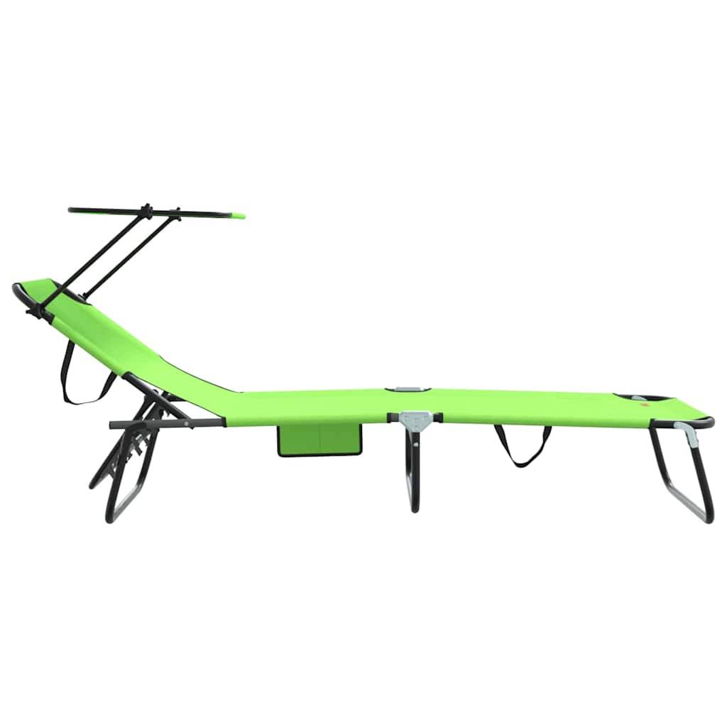 Maison Chic - Chaise longue | Transat | Bain de soleil pliante Vert 190 x 57 x 81 cm oxford - Image 5