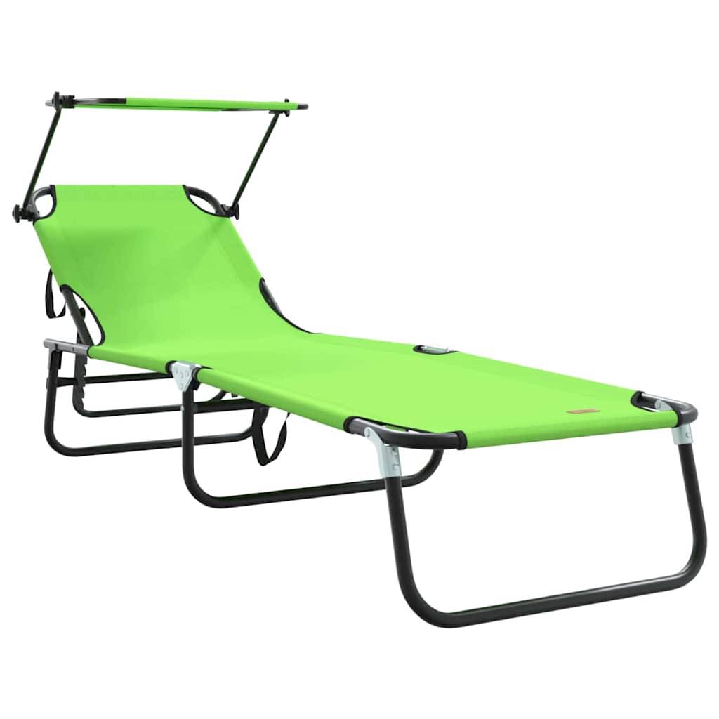 Maison Chic - Chaise longue | Transat | Bain de soleil pliante Vert 190 x 57 x 81 cm oxford - Image 1