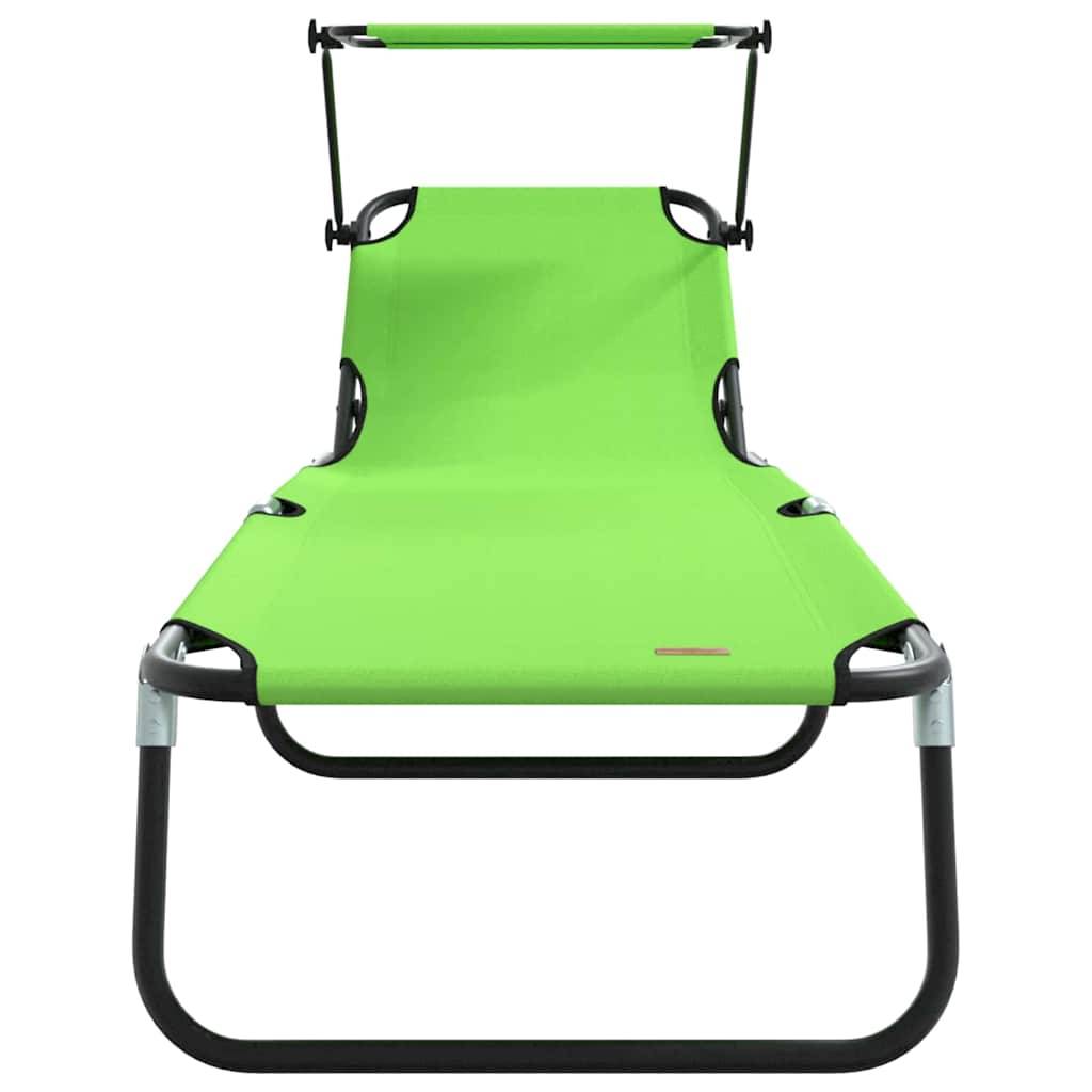 Maison Chic - Chaise longue | Transat | Bain de soleil pliante Vert 190 x 57 x 81 cm oxford - Image 4