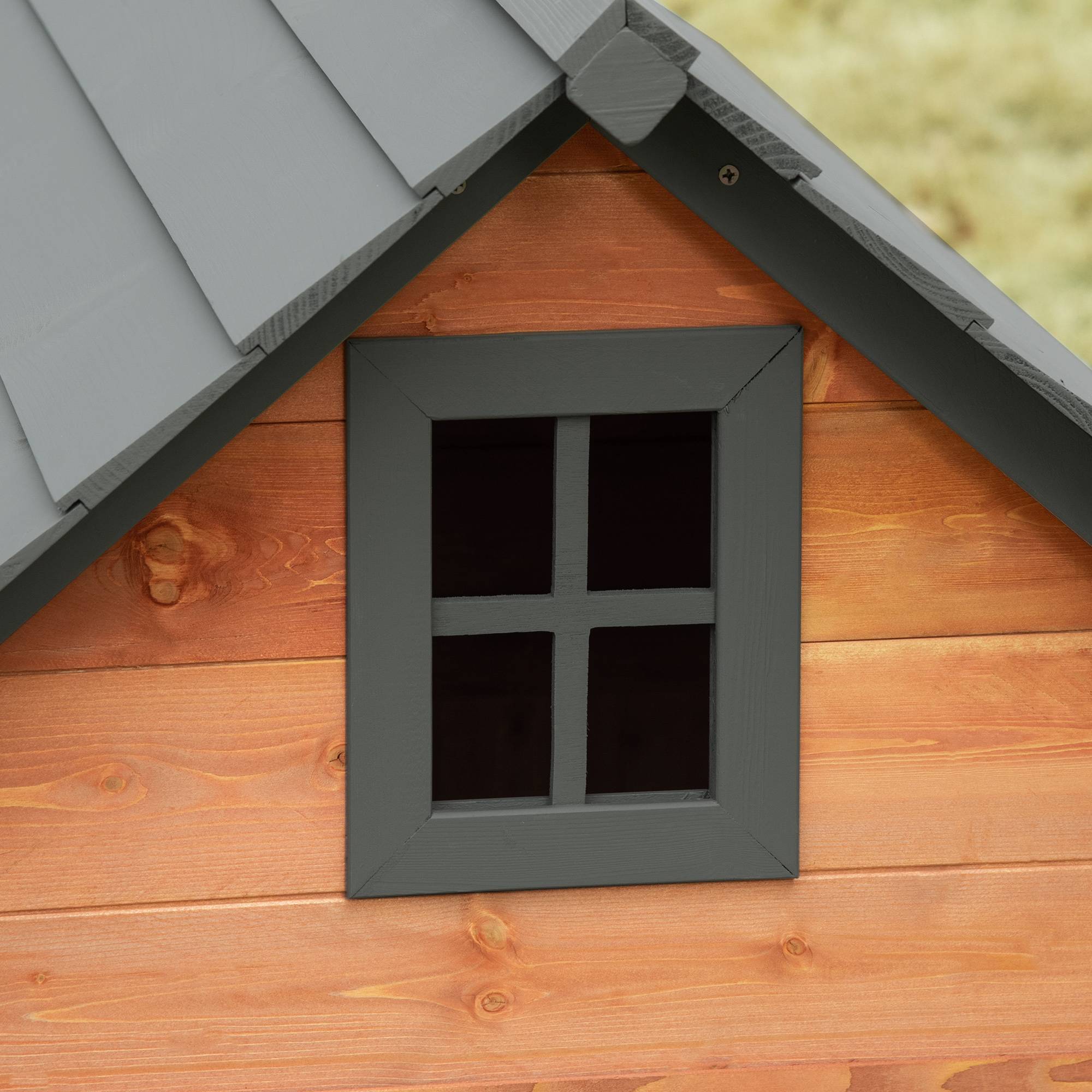 Niche surélevée pour chiens jusqu'à 15 kg, chenil d'extérieur en bois de sapin, 81,3 x 91,5 x 98,5 cm - Image 9