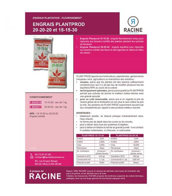 Engrais de soutien végétatif 1kg RACINE F-ENG016 - Image 2