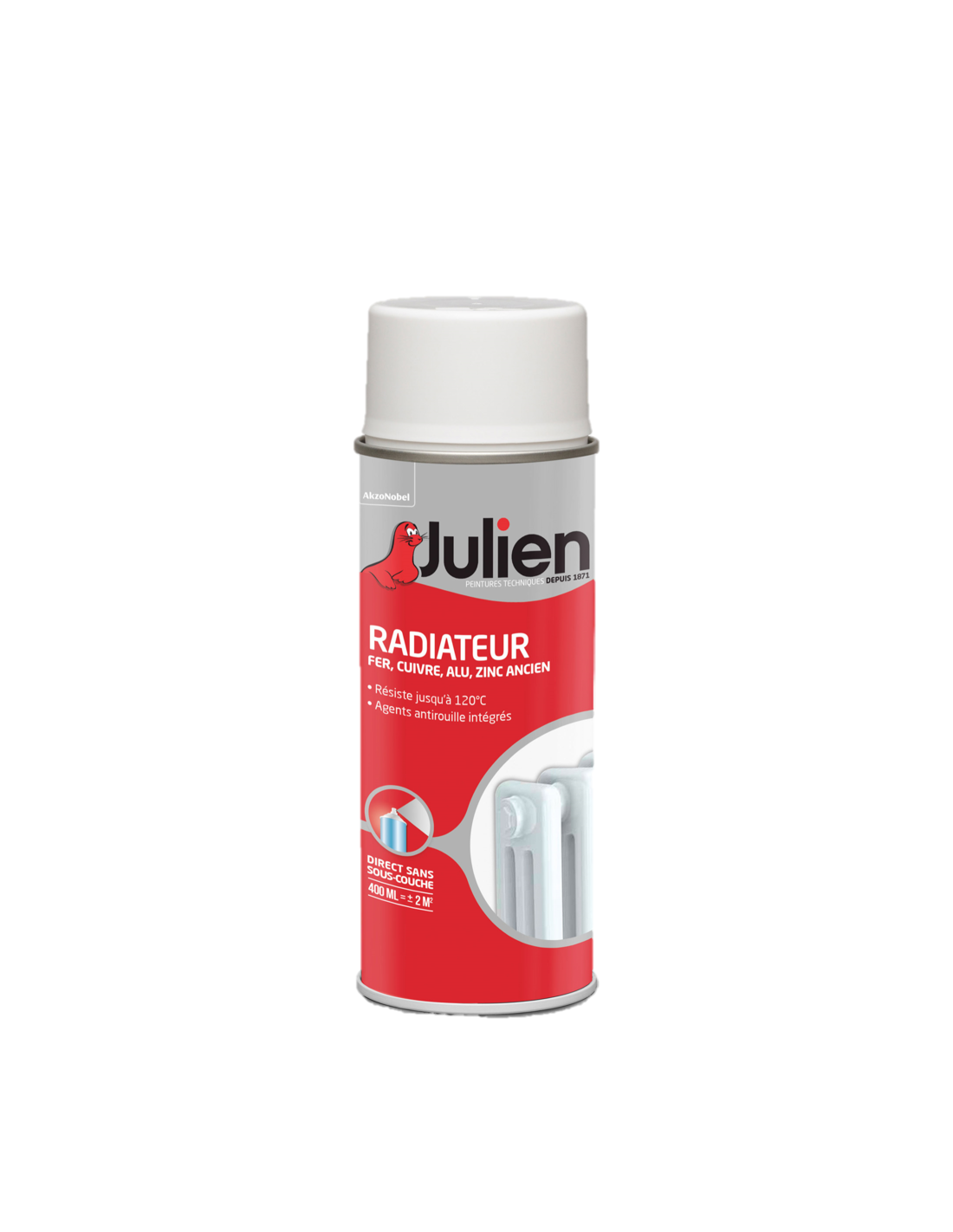 Julien - Peinture Radiateur Laque Satin Blanc400ml - Julien