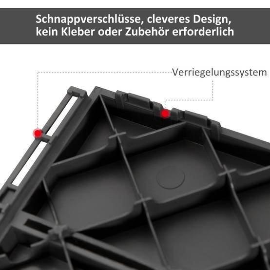 Dalles de terrasse plastique balcon jardin clipsables effet bois 30x30cm noir lot de 9 - ComfortXL Outdoor Living - Image 5