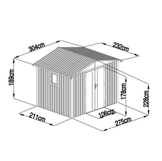 Trigano Jardin - Abri de jardin métal gris anthracite 5.71 m² + kit d'ancrage - Image 4