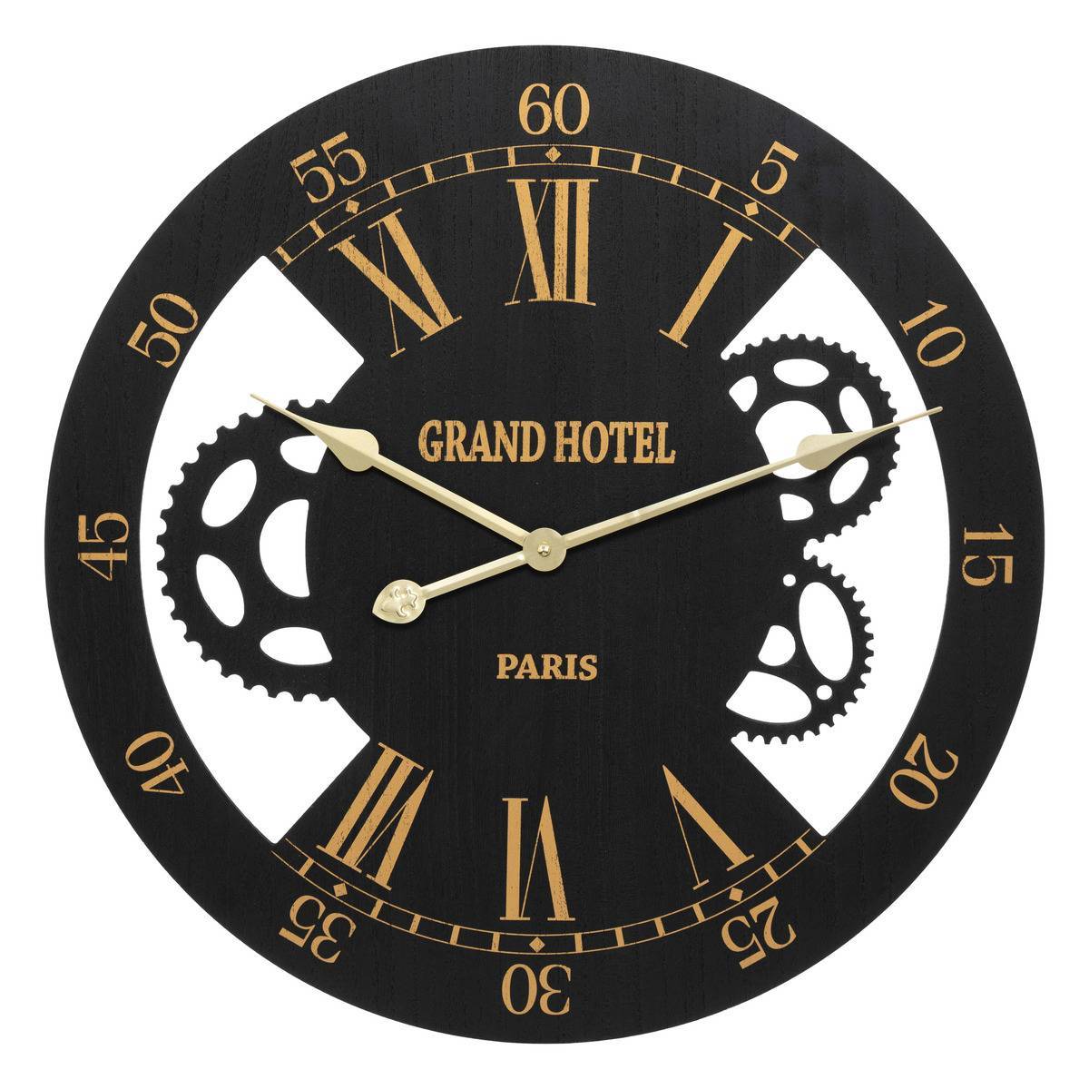 Atmosphera - Horloge mécanique "Camillo" D54cm noir - Atmosphera Créateur d'intérieur - Image 1