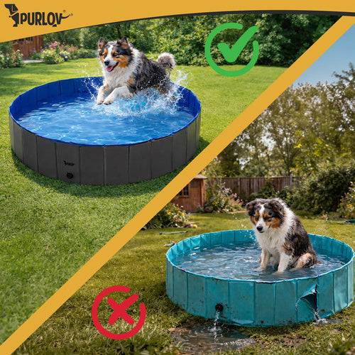 Entrepotbrico - Piscine pour chiens, animaux, pliable, jardin, grande pour la baignade 160x30cm, parc à jeux puissant 600l - Image 4