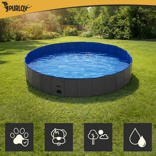 Entrepotbrico - Piscine pour chiens, animaux, pliable, jardin, grande pour la baignade 160x30cm, parc à jeux puissant 600l - Image 5
