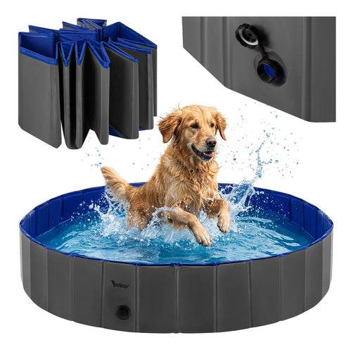 Entrepotbrico - Piscine pour chiens, animaux, pliable, jardin, grande pour la baignade 160x30cm, parc à jeux puissant 600l - Image 1
