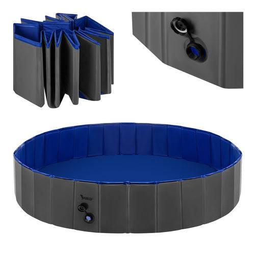 Entrepotbrico - Piscine pour chiens, animaux, pliable, jardin, grande pour la baignade 160x30cm, parc à jeux puissant 600l - Image 2