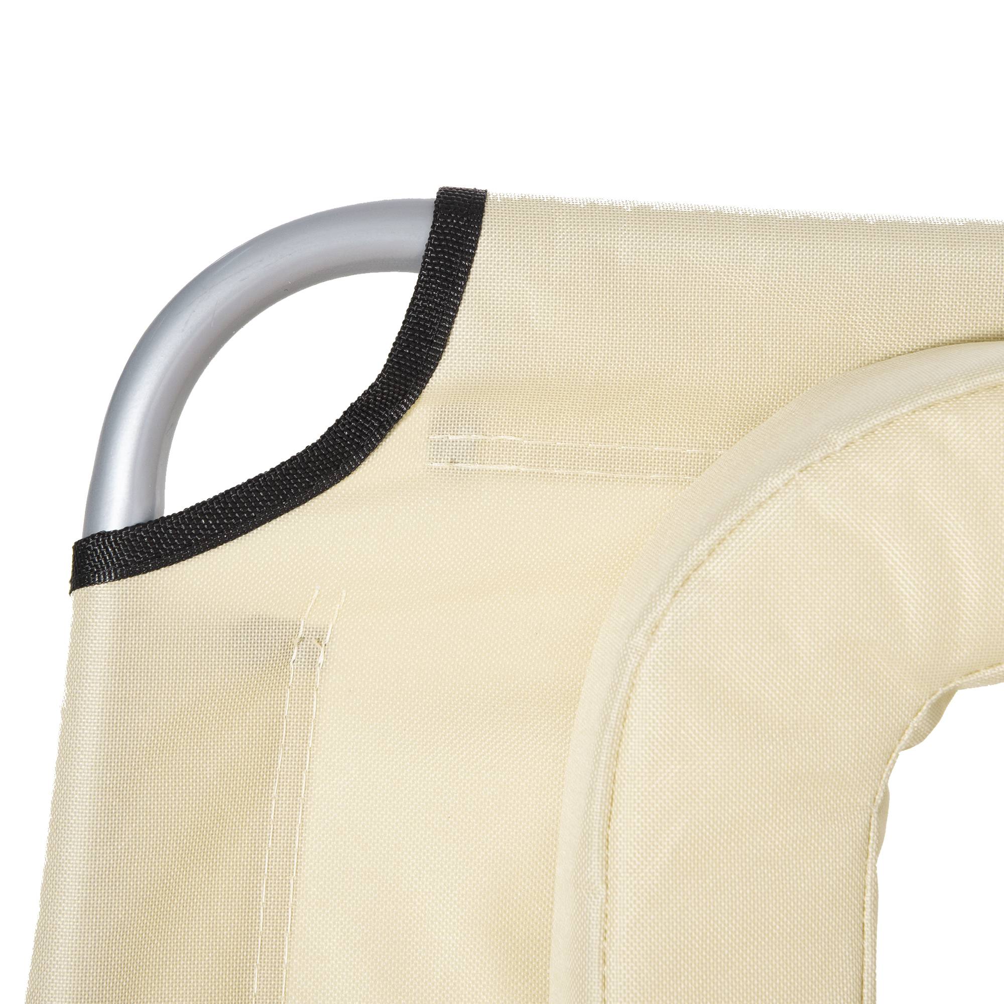 Outsunny - Bain de soleil pliable inclinable 4 positions - espace visage rembourré - acier oxford beige - Outsunny - Image 7