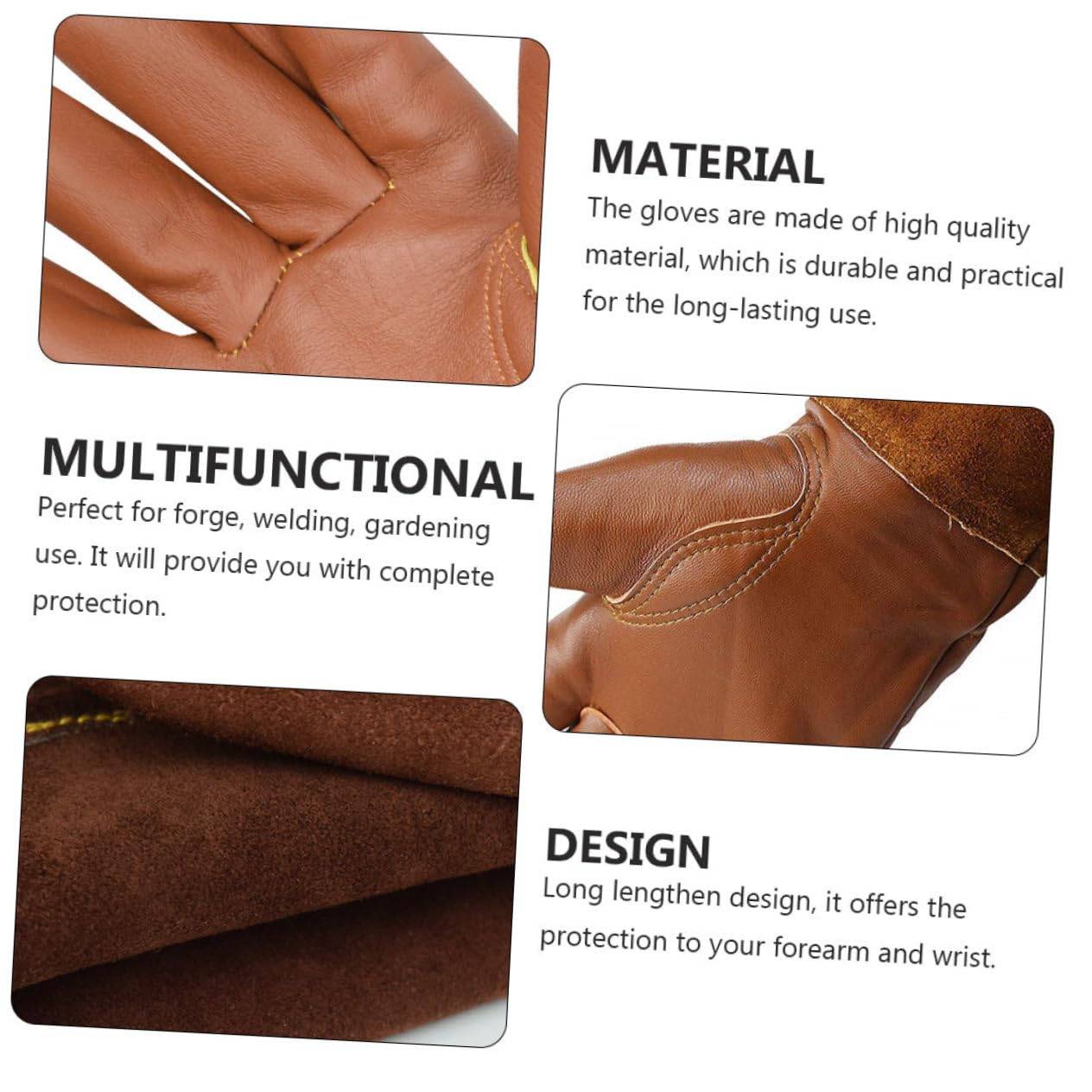 Gants de jardinage, femme/homme - Gants anti-perforation, gants longs de protection de l'avant-bras, ciseaux, marron-Lytech - Image 4