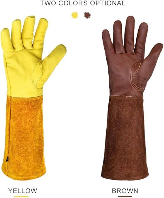 Gants de jardinage, femme/homme - Gants anti-perforation, gants longs de protection de l'avant-bras, ciseaux, marron-Lytech - Image 2