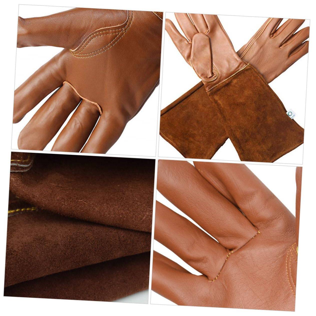 Gants de jardinage, femme/homme - Gants anti-perforation, gants longs de protection de l'avant-bras, ciseaux, marron-Lytech - Image 8