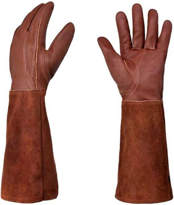 Gants de jardinage, femme/homme - Gants anti-perforation, gants longs de protection de l'avant-bras, ciseaux, marron-Lytech - Image 1