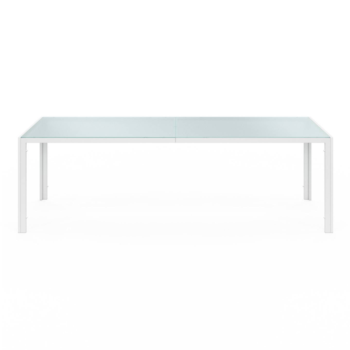 Salon de jardin MADRID table 240 CM et 10 chaises empilables blanc et beige - Image 3