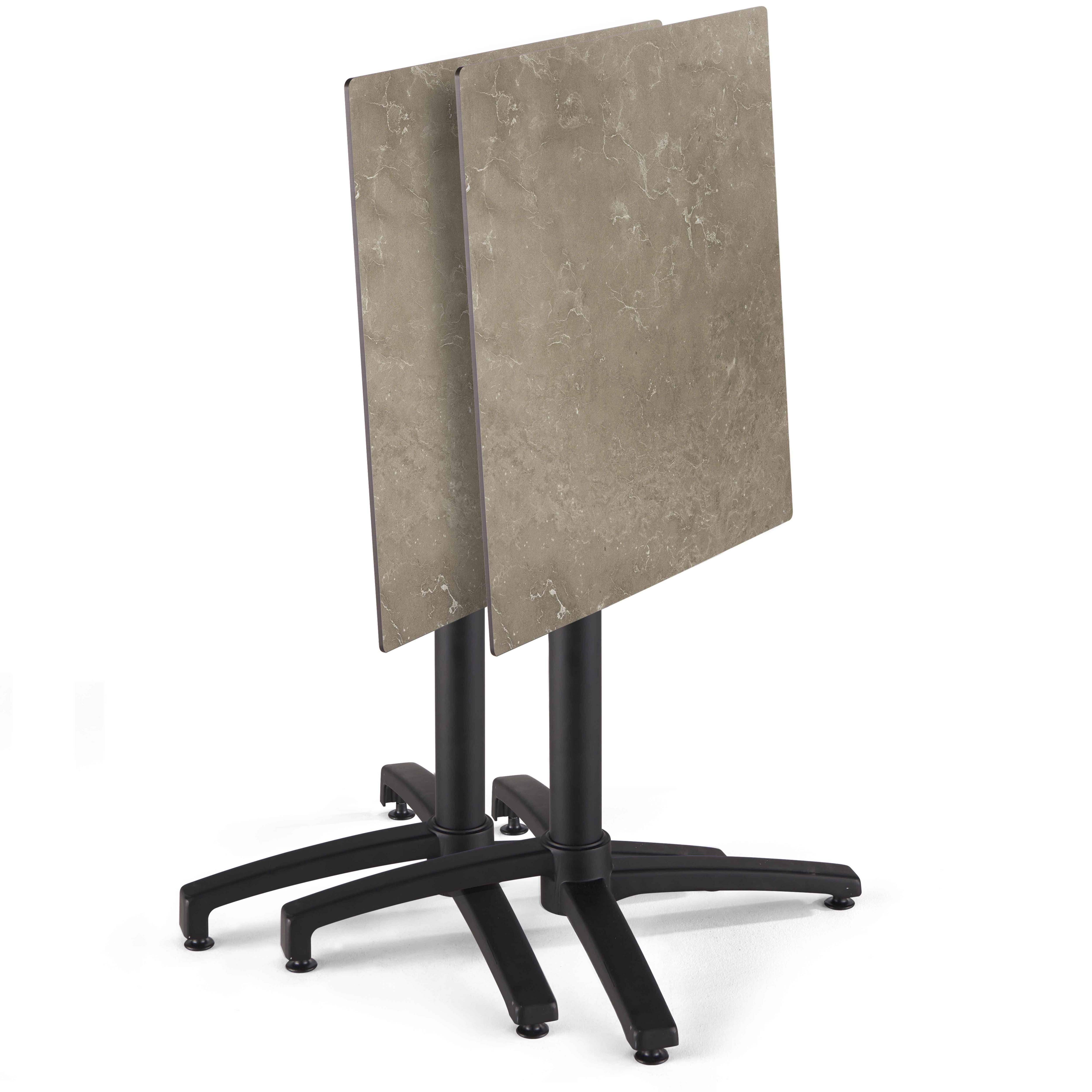 Oviala - Table de terrasse 60 cm inclinable stratifié en beton marbre beige Opéra - Oviala - Image 2