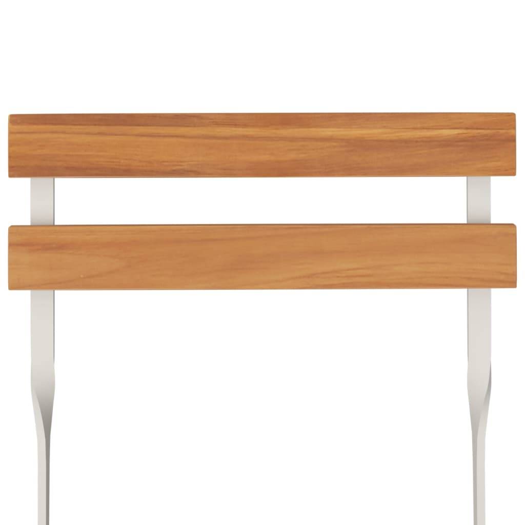 Helloshop26 - Ensemble de bistro jardin meuble extérieur terrasse pliable 3 pièces bois d'acacia solide et acier - Image 5