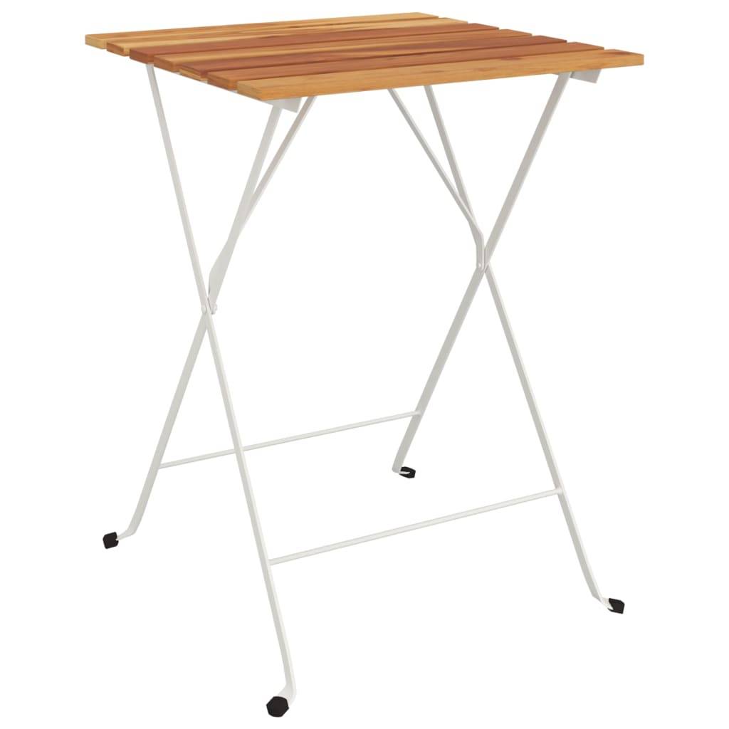 Helloshop26 - Ensemble de bistro jardin meuble extérieur terrasse pliable 3 pièces bois d'acacia solide et acier - Image 2