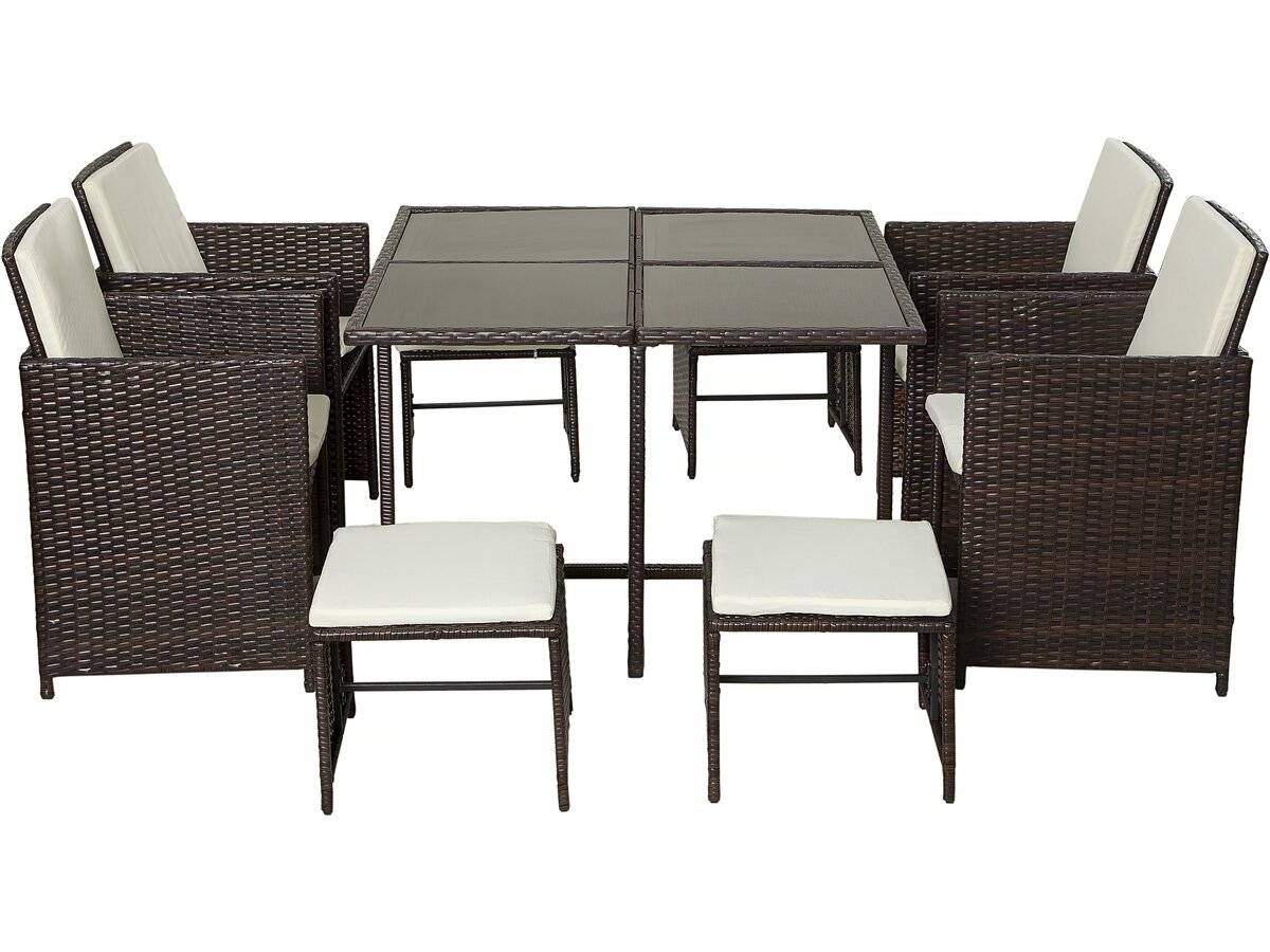 Habitat Et Jardin - Salon De Jardin Repas En Résine Tressée  6 Places "nunez" - Marron -habitat Et Jardin - Image 4