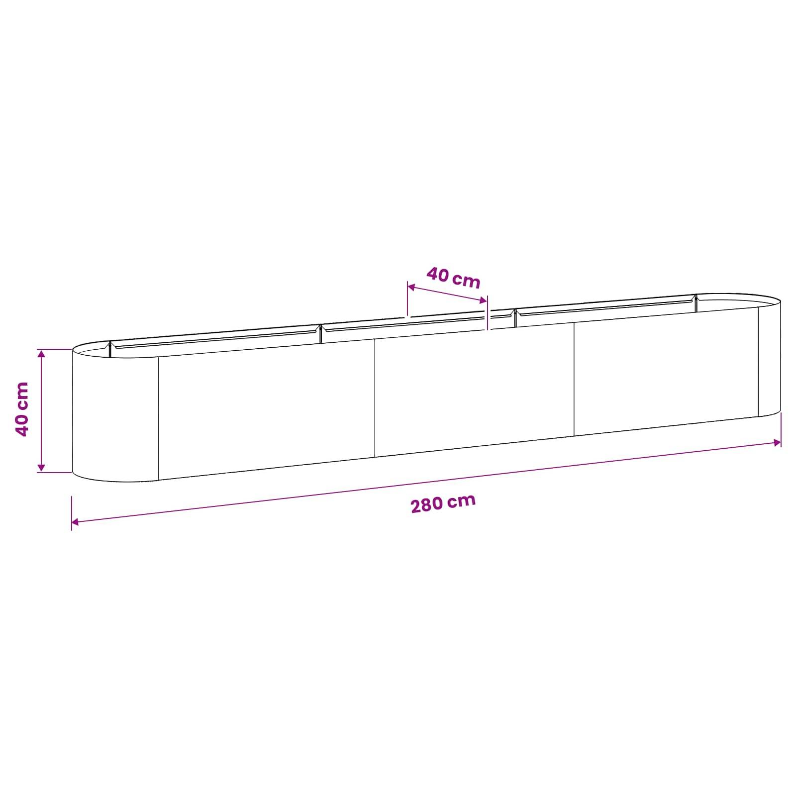 ComfortXL - Long Bac à Légumes Acier pour Jardinage Extérieur Croissance Saine 280cm - ComfortXL Outdoor Living - Image 8