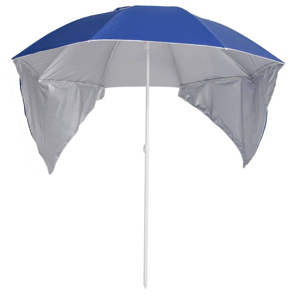 Helloshop26 - Parasol mobilier de jardin de plage avec parois latérales 215 cm bleu - Image 2