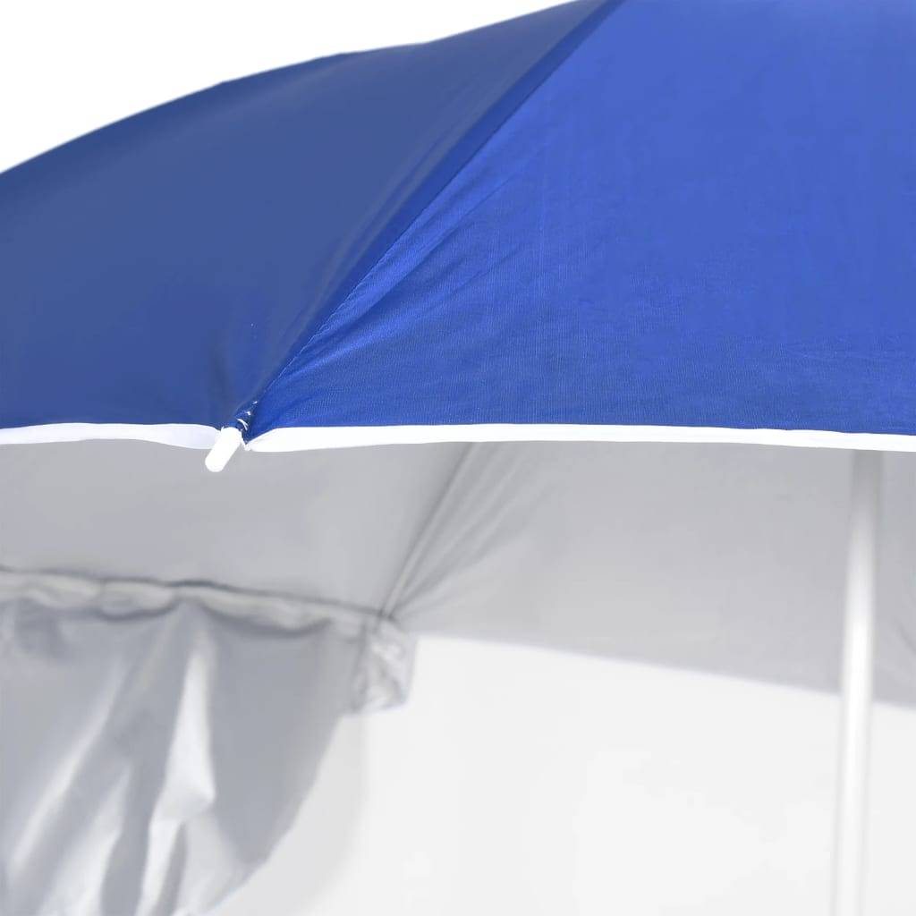 Helloshop26 - Parasol mobilier de jardin de plage avec parois latérales 215 cm bleu - Image 5