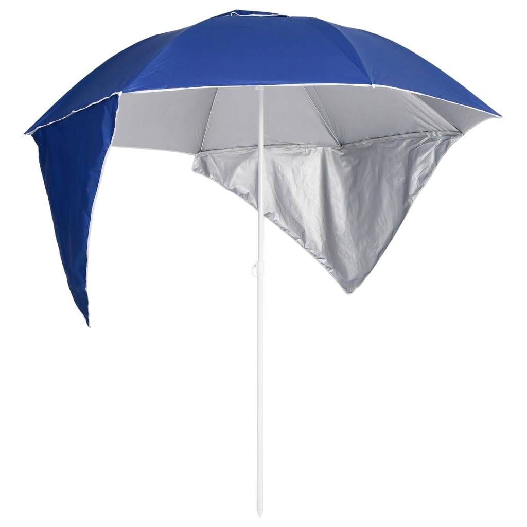 Helloshop26 - Parasol mobilier de jardin de plage avec parois latérales 215 cm bleu - Image 1