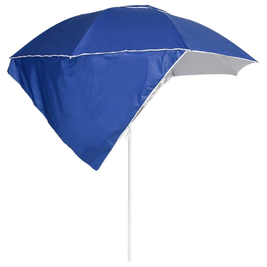 Helloshop26 - Parasol mobilier de jardin de plage avec parois latérales 215 cm bleu - Image 3