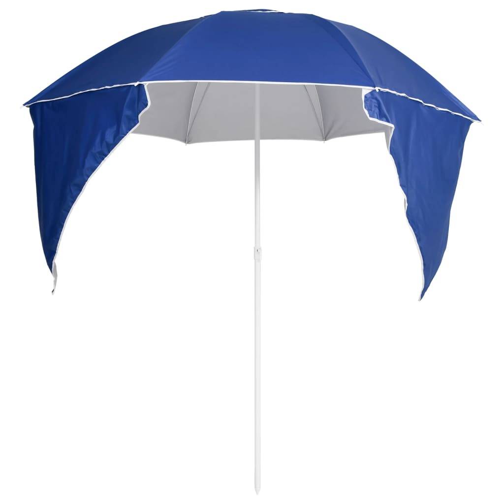 Helloshop26 - Parasol mobilier de jardin de plage avec parois latérales 215 cm bleu - Image 4