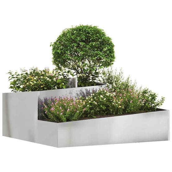 Cache-pot | Bac à fleurs de jardin Argent 100 x 100 x 50 cm Acier galvanisé - Image 3