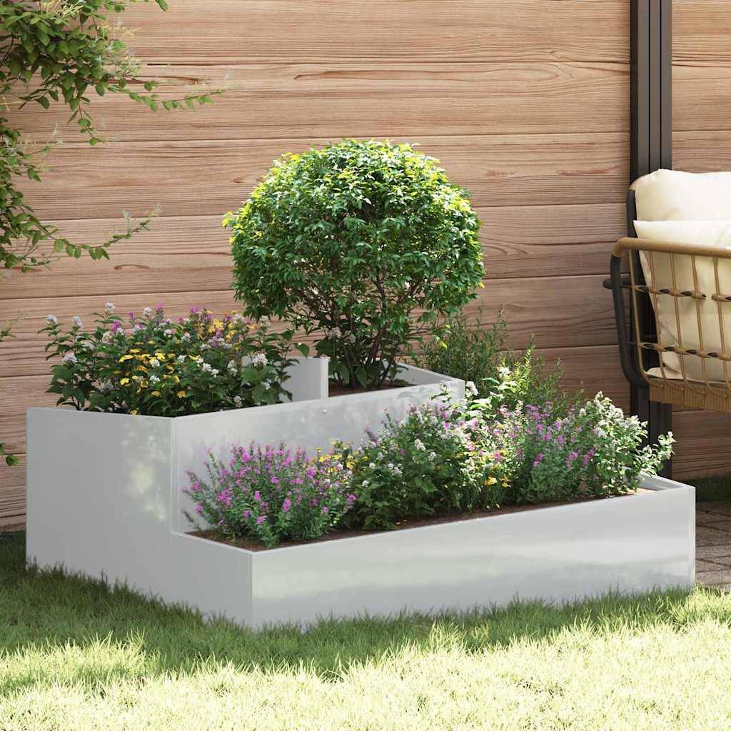 Cache-pot | Bac à fleurs de jardin Argent 100 x 100 x 50 cm Acier galvanisé - Image 2