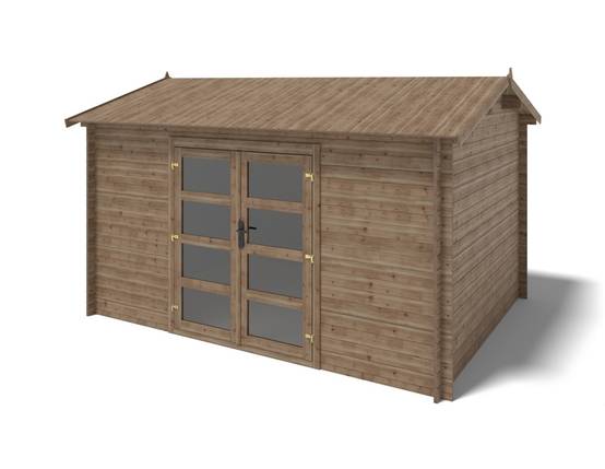 Altanka - Abri de jardin en bois - 4x3 m avec extension de 4x2.76 m - 23.06 m²- Traité - DOM677+DOS194 - ALTANKA - Image 2